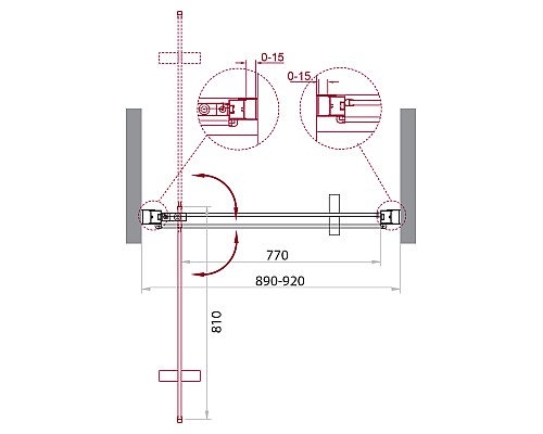 Душевая дверь BelBagno Marmi 90 MARMI-B-1-90-C-NERO профиль Черный стекло прозрачное