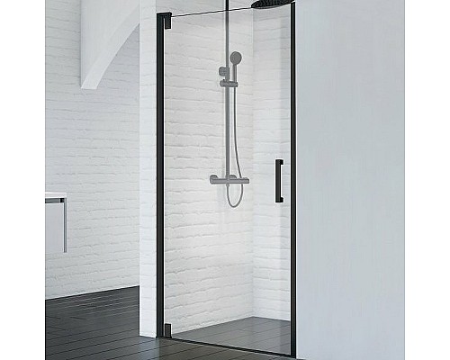 Душевая дверь BelBagno Marmi 90 MARMI-B-1-90-C-NERO профиль Черный стекло прозрачное