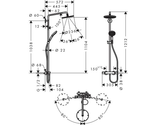 Душевая система Hansgrohe Raindance Select S 27116000 Хром