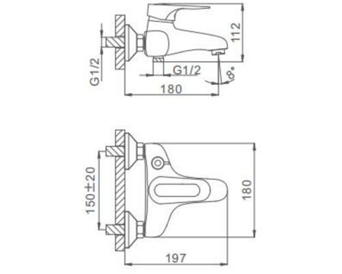 Смеситель для ванны Frap H04 F3204 Хром