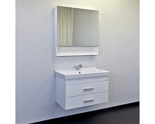 Тумба с раковиной Comforty Никосия 80П 00-00011163 подвесная Белая глянцевая