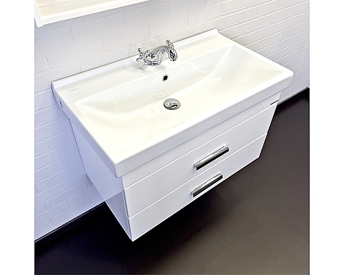 Тумба с раковиной Comforty Никосия 80П 00-00011163 подвесная Белая глянцевая