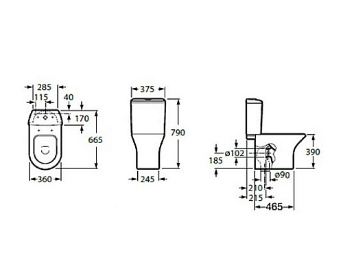 Унитаз компакт Roca Leon 342649000 без бачка и сиденья