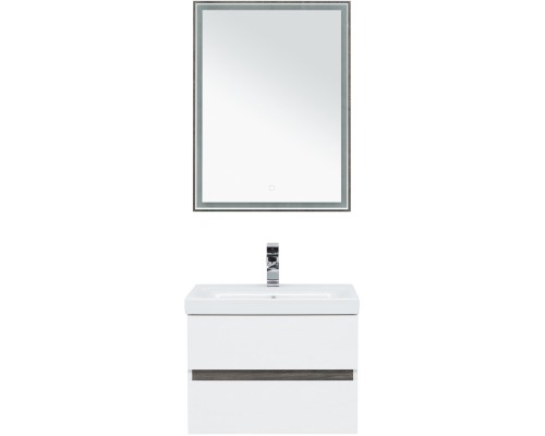 Мебель для ванной Aquanet Беркли 60 белый/дуб рошелье (зеркало дуб рошелье)