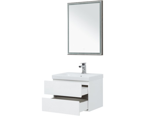 Мебель для ванной Aquanet Беркли 60 белый/дуб рошелье (зеркало дуб рошелье)