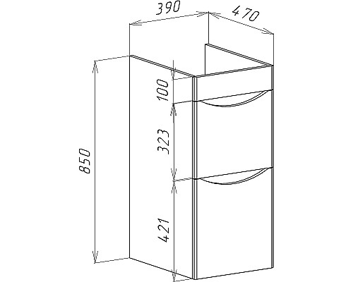 Тумба под раковину Bellezza Олиссия 100 4639417110017 Белая