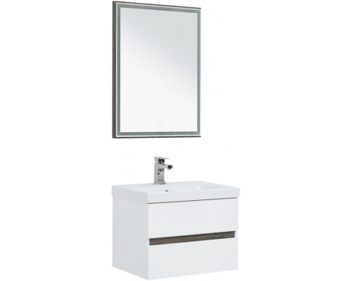 Мебель для ванной Aquanet Беркли 60 белый/дуб рошелье (зеркало дуб рошелье)