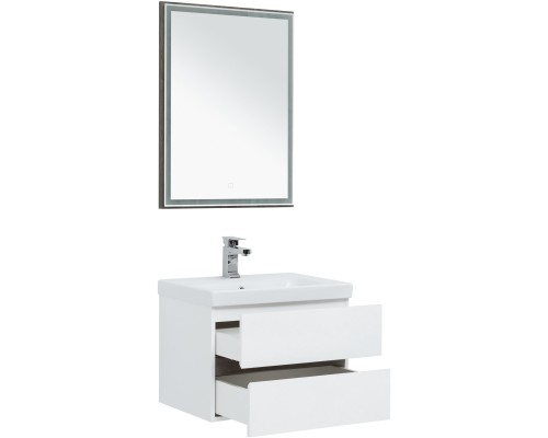 Мебель для ванной Aquanet Беркли 60 белый/дуб рошелье (зеркало дуб рошелье)