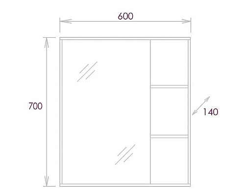 Зеркало Onika Тимбер 60.00 206070 Дуб сонома