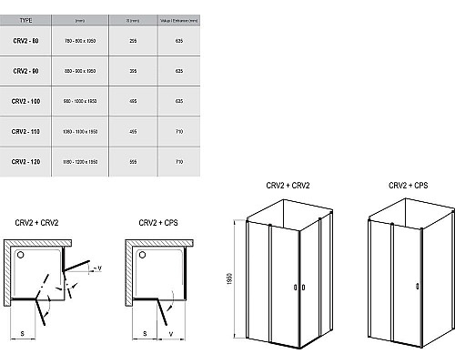 Душевой уголок Ravak Chrome 1QVA0C00Z1 100 блестящий прозрачный