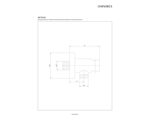 Угловой соединительный элемент Omnires 8873 брашированное золото