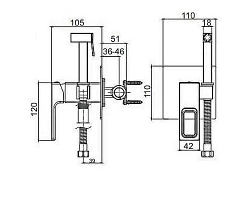 Гигиенический душ со смесителем Gappo G7217-8 Белый Хром