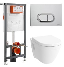 Комплект унитаза с инсталляцией Vitra S50 с сиденьем Микролифт и кнопкой смыва