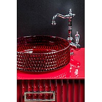Раковина чаша круглая хрустальная рубин 39x12см