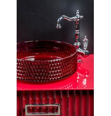Раковина чаша круглая хрустальная рубин 39x12см