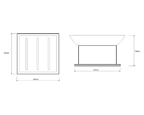 Мыльница Bemeta Plaza 140108191 Хром/Прозрачный
