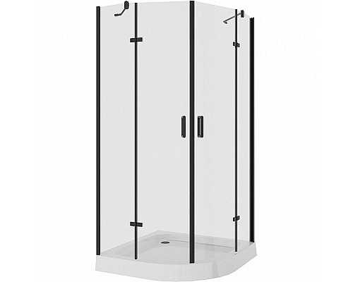 Душевой уголок Niagara Nova NG-6816-08 BLACK 100х100 профиль Черный стекло прозрачное