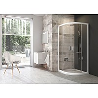 Полукруглая душевая кабина Ravak Blix 3B270100Z1 90 белый прозрачный