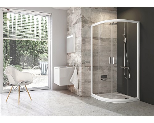 Полукруглая душевая кабина Ravak Blix 3B270100Z1 90 белый прозрачный