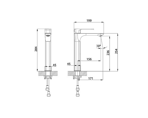 Смеситель для раковины Iddis Slide SLIBL01i01 Черный матовый