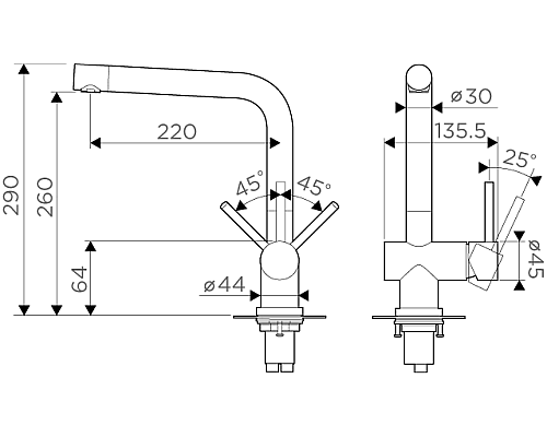 Смеситель для кухни Omoikiri Koriyama 4991005