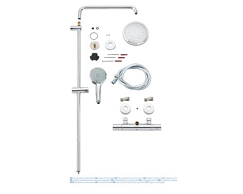 Душевая система Grohe с термостатом для душа 4 27296001 450 мм