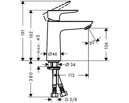 Смеситель для раковины Hansgrohe Talis E 71712000