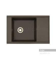 Мойка для кухни Делия 78 прямоугольная с крылом кофе Aquaton
