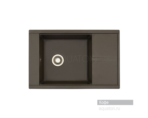 Мойка для кухни Делия 78 прямоугольная с крылом кофе Aquaton