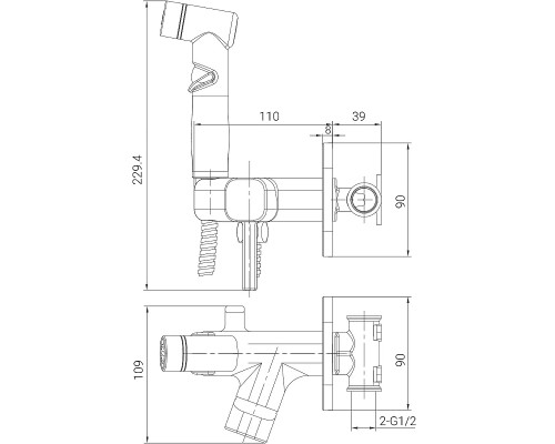 Гигиенический душ со смесителем Lemark Solo LM7165GM Графит