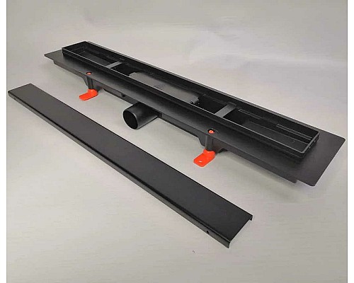 Душевой лоток Veconi Klasik Black 450 V450KB с Черной матовой решеткой / под плитку