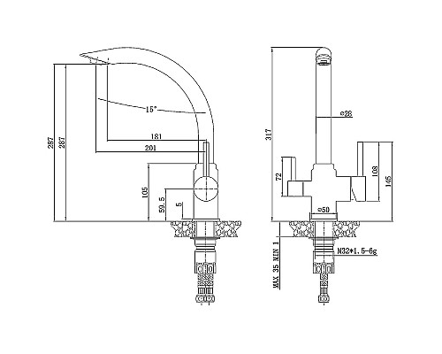 Смеситель для кухни Haiba HB70304 Нержавеющая сталь
