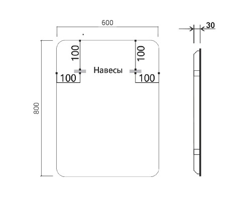 Зеркало Vincea 60 VLM-3MA600-2 с подсветкой c сенсорным выключателем, диммером и антизапотеванием