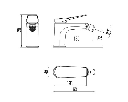 Смеситель для биде Lemark Bronx LM3708GM Графит Смеситель для биде Lemark Bronx LM3708GM Графит
