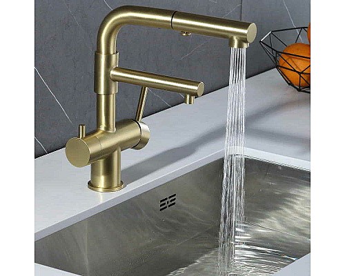 Смеситель для кухни ZorG Inox SZR-3216 BRONZE Бронза