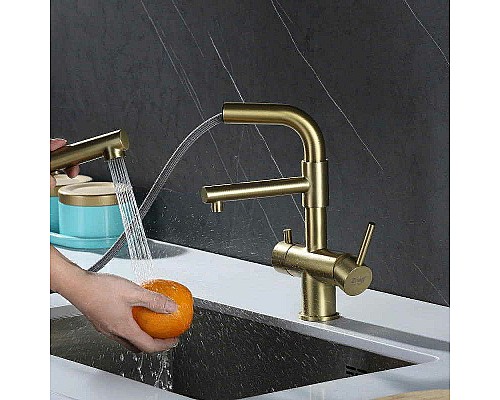 Смеситель для кухни ZorG Inox SZR-3216 BRONZE Бронза