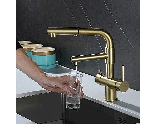 Смеситель для кухни ZorG Inox SZR-3216 BRONZE Бронза