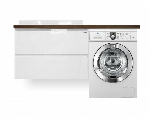 Тумба с раковиной Эстет Malibu Luxe 155 L ФР-00007116 подвесная Белая Темное дерево