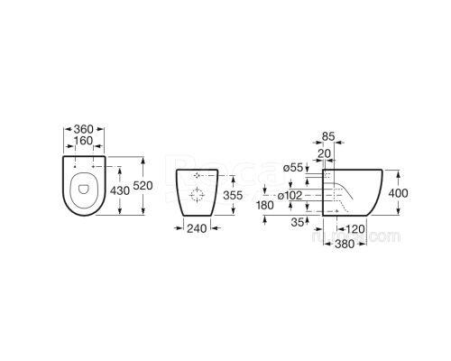Чаша Roca Meridian 347247000 напольная