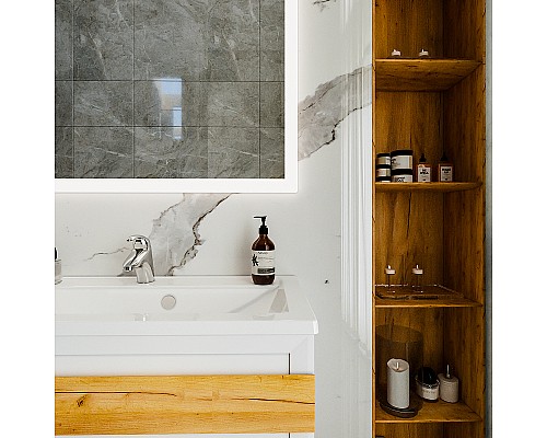 Тумба под раковину Бриклаер Берлин 100 4627125416095 подвесная Белый глянец