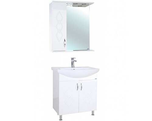 Зеркало со шкафом Bellezza Элеганс 65 L 4618610522018 с подсветкой Белое