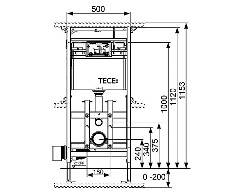 Застенный модуль TECE lux 200 9600200