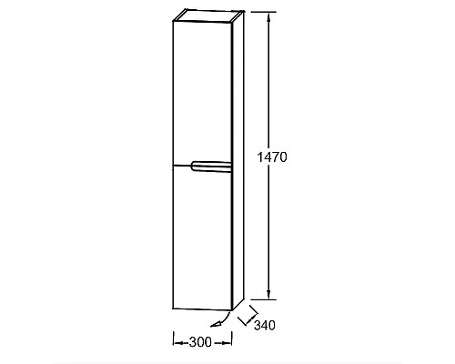 Шкаф пенал Jacob Delafon Nona 30 EB1892RRU-442 подвесной Серый антрацит