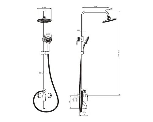 Душевая система Dorff Prime D0740900 Хром Серый