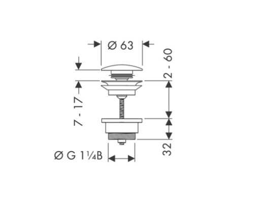 Донный клапан Hansgrohe Белый