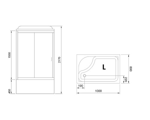 Душевая кабина Royal Bath BP 100x80 без гидромассажа