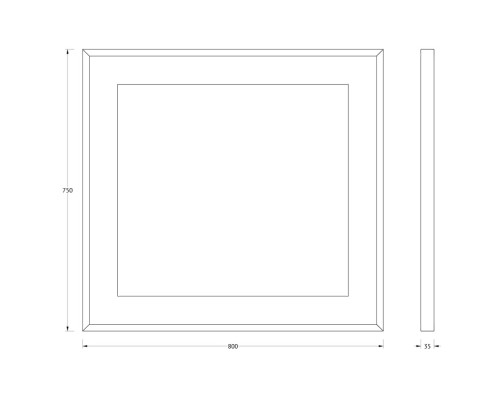 Зеркало Evoform Ledside 75х80 Сталь