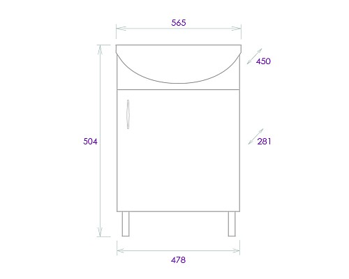 Тумба под раковину Onika Эко 52.10 105207 Белая Дуб сонома