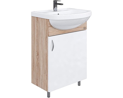 Тумба под раковину Onika Эко 52.10 105207 Белая Дуб сонома