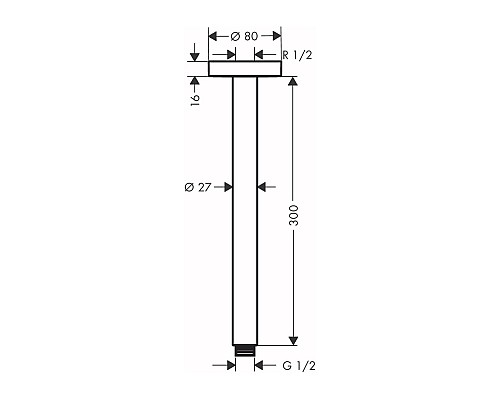 Держатель верхнего душа Hansgrohe черный 27389340